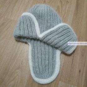 Шапка ушанка вязаная из пуха норки